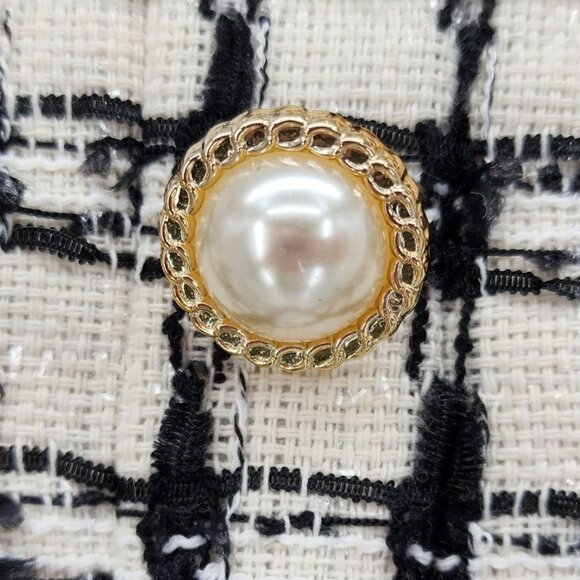 NEW Alexia Admor Womens 6 Skirt Tweed Mini Pencil Ivory Black Preppy Party Twee - Picture 5 of 12